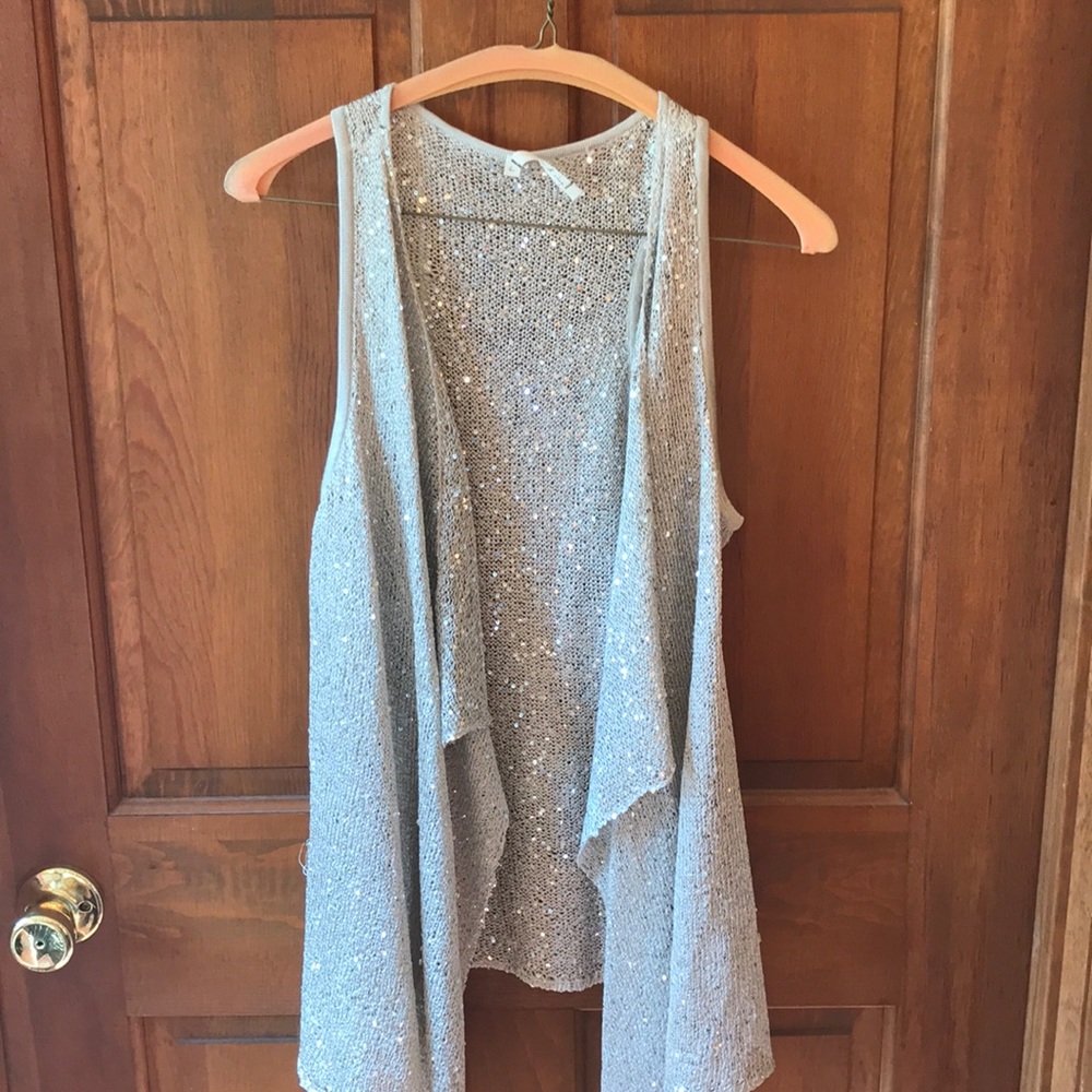 Knit sequin vest